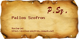 Pallos Szofron névjegykártya